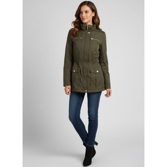 BCBGeneration Utility Military Anorak Parka Jacket Olive Green Gorpcore Armycore - Picture 1 of 16
